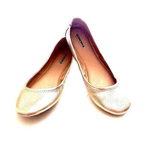 Sonoma Metallic Gold Leather Ballet Flats